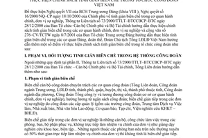 Hướng dẫn 1550/HD-TLĐ  thực hiện chính sách tinh giản biên chế tổ chức Công đoàn