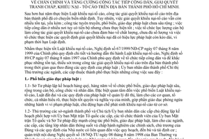 Chỉ thị 26/2001/CT-UB chấn chỉnh tăng cường công tác tiếp công dân, giải quyết tranh chấp, khiếu nại - tố cáo địa bàn Hồ Chí Minh