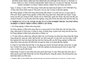 Thông tư  94/2001/TT-BNN-TCCB  hướng dẫn thực hiện Quyết định 245/1998/QĐ-TTg ngày 21 tháng 12 năm 1998 của Thủ tướng Chính phủ