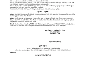 Quyết định 74/2001/QĐ-UB thủ tục giấy phép hoạt động khoáng sản áp dụng thống nhất trong phạm vi tỉnh Bình Phước