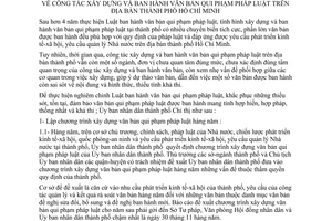 Chỉ thị 27/2001/CT-UB công tác xây dựng ban hành văn bản qui phạm pháp luật địa bàn Hồ Chí Minh