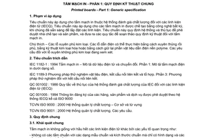 Tiêu chuẩn Việt Nam TCVN 6611-1:2001 (IEC 2326-1 : 1996) về Tấm mạch in - Phần 1: Quy định kỹ thuật chung do Bộ Khoa học Công nghệ và Môi trường ban hành