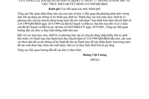 Công văn 4583/TCHQ-KTTT  thực hiện QĐ 214/1999/QĐ-BKH