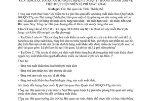 Công văn 4582/TCHQ-KTTT thực hiện miễn lệ phí xuất khẩu.