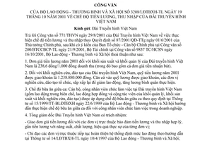 Công văn 3208/LĐTBXH-TL chế độ tiền lương, thu nhập của Đài truyền hình Việt Nam