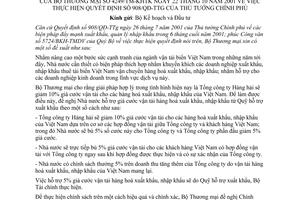 Công văn 4249/TM-KHTK thực hiện QĐ 908/QĐ-TTg