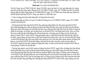 Công văn 4007/TCT/NV1 trả lời hoá đơn bán hàng