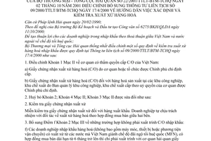 Thông tư liên tịch 22/2001/TTLT-BTM-TCHQ hướng dẫn việc xác định kiểm tra xuất xứ hàng hoá bổ sung TTLT 09/2000/TTLT/BTM-TCHQ