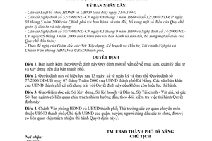 Quyết định 155/2001/QĐ-UB mua sắm quản lý đầu tư xây dựng