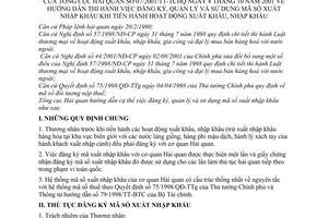 Thông tư 07/2001/TT-TCHQ hướng dẫn thi hành việc đăng ký, quản lý và sử dụng mã số xuất nhập khẩu khi tiến hành hoạt động xuất khẩu, nhập khẩu