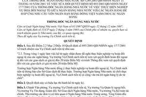 Quyết định 1289/2001/QĐ-NHNN thực hiện nghiệp vụ hoán đổi ngoại tệ giữa Ngân hàng Nhà nước với các ngân hàng sửa đổi QĐ 893/2001/QĐ-NHNN