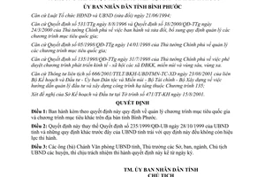 Quyết định 83/2001/QĐ-UB quản lý chương trình mục tiêu quốc gia