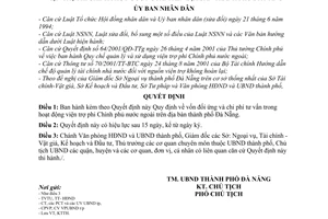 Quyết định 160/2001/QĐ-UBND vốn đối ứng chi phí tư vấn