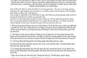 Thông tư 87/2001/TT-BTC hướng dẫn nội dung,mức chi xây dựng khung cho ngành đào tạo đại học, cao đẳng, trung học chuyên nghiệp và biên soạn giáo trình