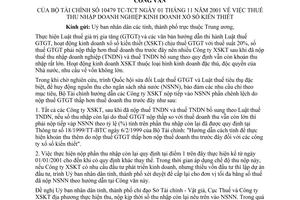 Công văn 10479/TC/TCT thuế thu nhập doanh nghiệp kinh doanh SXKT