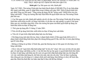 Công văn 5005/TCQH-GSQL thực hiện QĐ 908/2001/QĐ-TTg