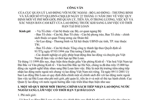 Công văn 973/QLLĐNN-CSQLLĐ quy định phí môi giới, phí quản lý, tiền ăn, ở trong lương, ký và xác nhận cam kết lao động trước khi làm việc tại Đài Loan