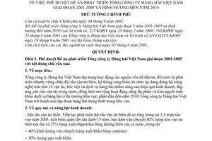 Quyết định 1419/QĐ-TTg phê duyệt Đề án phát triển Tổng công ty Hàng hải Việt Nam giai đoạn 2001-2005 định hướng đến năm 2010