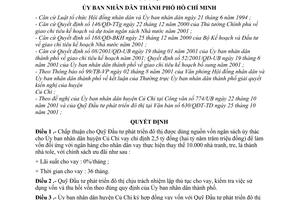 Quyết định 102/2001/QĐ-UB giao bổ sung chỉ tiêu kế hoạch năm 2001 cho quỹ đầu tư phát triển đô thị