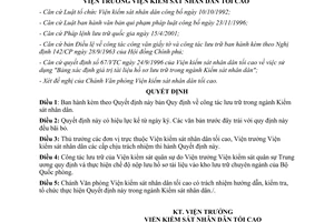 Quyết định 91/2001/QĐ-VKSTC công tác lưu trữ trong ngành Kiểm sát