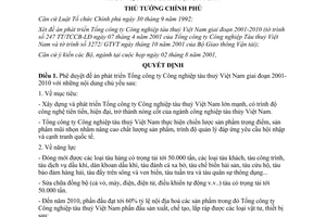 Quyết định 1420/QĐ-TTg phát triển Tổng công ty công nghiệp tàu thuỷ Việt Nam 2001 2010