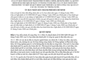 Quyết định 106/2001/QĐ-UB cải tiến công tác quản lý dự án đầu tư trong nước