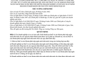 Quyết định 172/2001/QĐ-TTg xử lý giãn khoanh xoá nợ thuế khoản ghi phải nộp ngân sách nhà nước doanh nghiệp khó khăn nguyên nhân khách quan