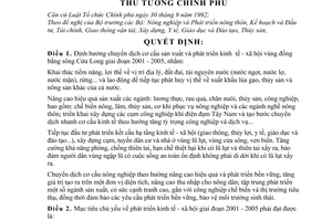 Quyết định 173/2001/QĐ-TTg phát triển kinh tế - xã hội đồng bằng sông Cửu Long giai đoạn 2001-2005