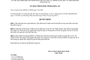 Quyết định 4017/2001/QĐ-UB  chính sách thu hút đầu tư trong nước Long An