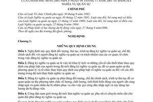 Nghị định 83/2001/NĐ-CP đăng ký nghĩa vụ quân sự