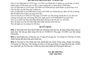 Quyết định 43/2001/QĐ-BGD&ĐT Chương trình tiểu học