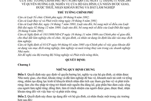 Quyết định 178/2001/QĐ-TTg quyền hưởng lợi nghĩa vụ của hộ gia đình, cá nhân được giao, thuê, nhận khoán rừng đất lâm nghiệp