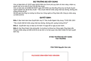Quyết định 28/2001/QĐ-BXD ban hành định mức và đơn giá thí nghiệm vật liệu và cấ