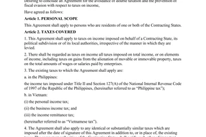 Agreement between the Government of the Republic of the Philippines