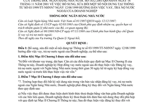 Quyết định 1432/2001/QĐ-NHNN vay trả nợ nước ngoài của doanh nghiệp sửa đổi Thông tư  03/1999/TT-NHNN7