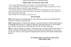 Quyết định 1481/2001/QĐ-NHNN Quy chế kiểm tra, giám sát của Ngân hàng Nhà nước đối với Nhà máy in tiền Quốc gia