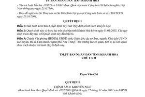 Quyết định 4187/2001/QĐ-UB chính sách khuyến ngư