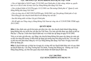 Quyết định 26/2001/QĐ-CHK giá vận chuyển hành khách các đường bay trong nước