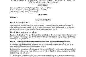 Nghị định 94/2001/NĐ-CP hướng dẫn thi hành Pháp lệnh Luật sư