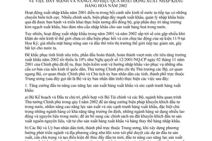 Chỉ thị 31/2001/CT-TTg nâng cao hiệu quả hoạt động xuất nhập khẩu hàng hoá 2002