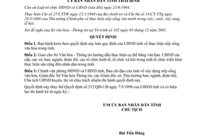 Quyết định 2080/2001/QĐ-UB thực hiện nếp sống văn hóa Thái Bình