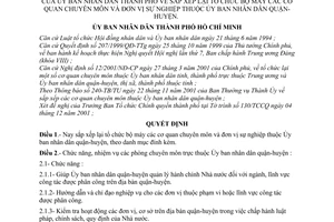 Quyết định 124/2001/QĐ-UB sắp xếp lại tổ chức bộ máy cơ quan chuyên môn đơn vị sự nghiệp thuộc Ủy ban nhân dân quận-huyện