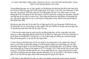 Chỉ thị 19/CT-UB 2001 duy trì cấm sản xuất vận chuyển buôn bán tàng trữ pháo các loại tỉnh Bắc Cạn