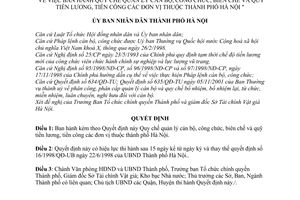Quyết định 128/2001/QĐ-UB Quy chế quản lý cán bộ công chức biên chế quỹ tiền lương công các đơn vị Hà Nội