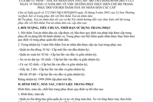 Thông tư liên tịch 09/2001/TT-LT hướng dẫn chế độ trang phục hội thẩm toà án nhân dân các cấp