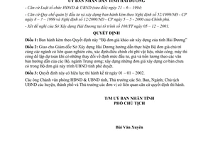 Quyết định 4226/2001/QĐ-UB về Bộ đơn giá khảo sát xây dựng