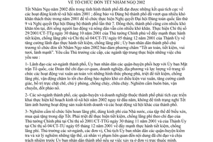 Chỉ thị 35/2001/CT-UB tổ chức đón Tết Nhâm Ngọ 2002