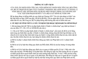 Thông tư liên tịch 02/2001/TANDTC-VKSNDTC-BCA-BTP hướng dẫn áp dụng quy định tại chương XIV Các tội phạm xâm phạm sở hữu của Bộ luật hình sự 1999