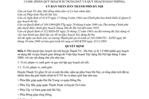 Quyết định 133/2001/QĐ-UB phê duyệt quy hoạch chi tiết huyện Thanh Trì - Hà Nội, Tỷ lệ 1/5.000 (Phần quy hoạch sử dụng đất  quy hoạch giao thông