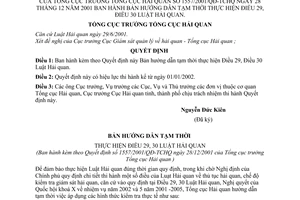 Quyết định 1557/2001/QĐ-TCHQ bản hướng dẫn tạm thời thực hiện Điều 29, Điều 30 Luật Hải quan